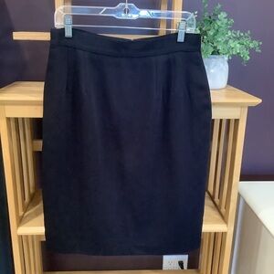 Vintage PORTS International Navy Wool Blend Lined Pencil Skirt Size 14